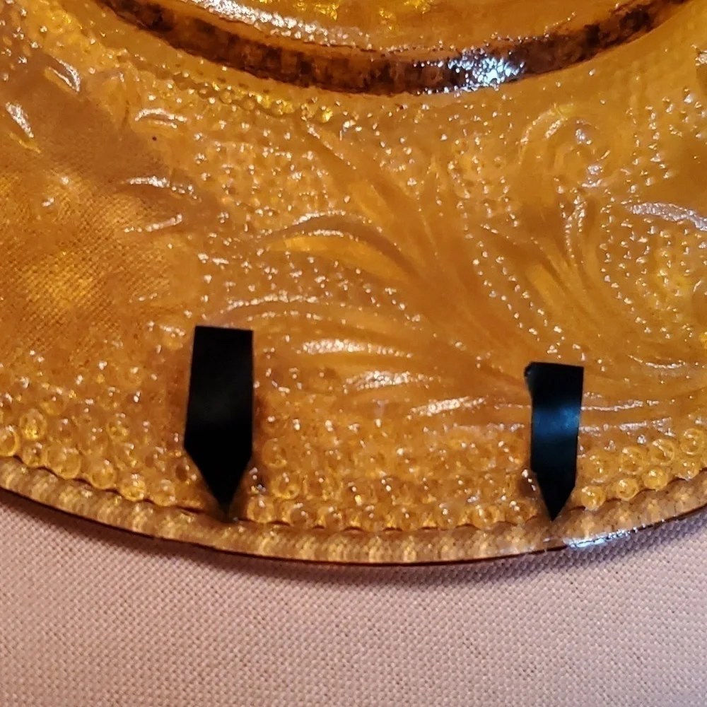 Vintage Tiara Crystal Cup & Saucer Set of 4 Sandwich Pattern Amber Indiana Glass - Picture 13 of 13